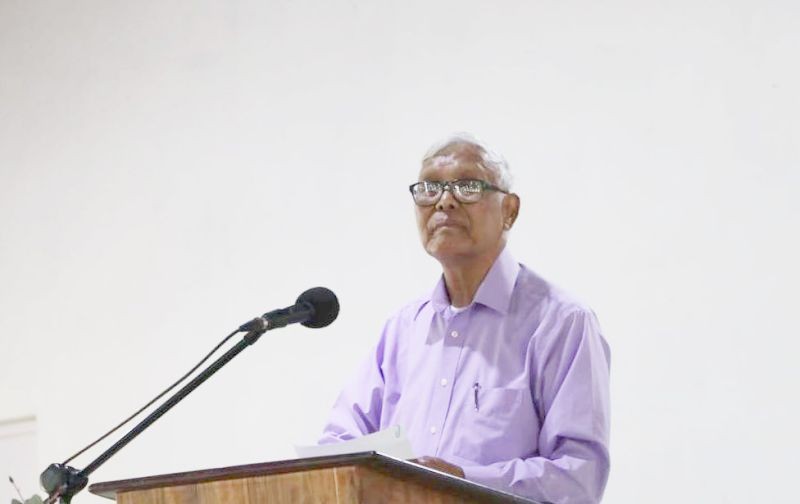 Rev Dr Tuisem A Shishak, Principal Emeritus, Patkai Christian College speaking during the workshop on March 20.